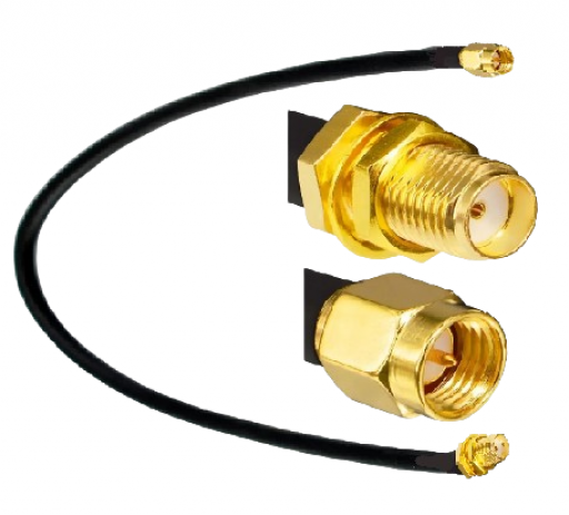 Adaptador Coaxial RF SMA M x SMA F cabo 19cm
